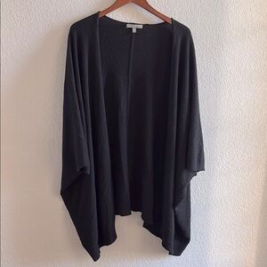 Neiman Marcus Cashmere Collection Cardigan Draped Open Front Black One Size